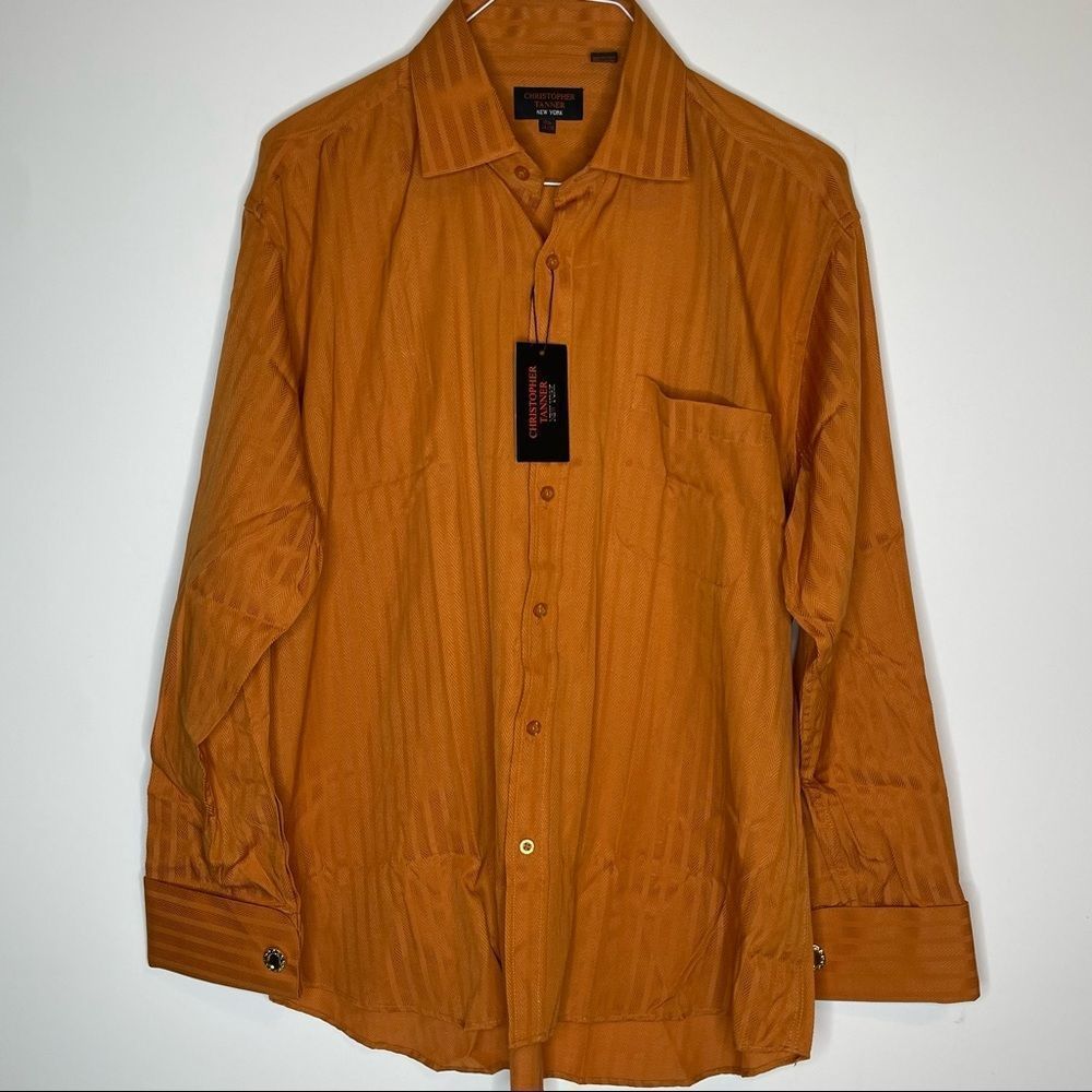 17.5-34/35 Christopher Tanner New York Orange LS Dress Shirt